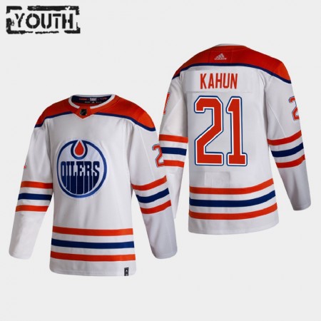 Kinder Eishockey Edmonton Oilers Trikot Dominik Kahun 21 2020-21 Reverse Retro Authentic